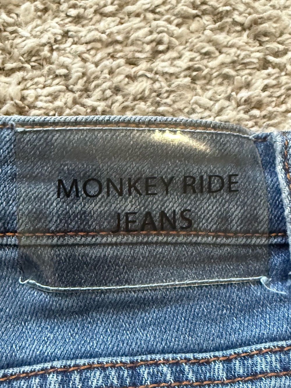 Monkey Ride Original Vintage Women's Distressed Blue Straight-Leg Jeans - Picture 6 of 6